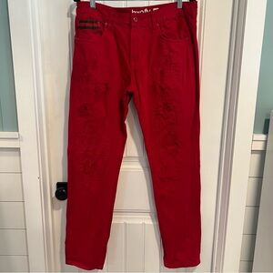 Born Fly‎ Red Men's Jeans. Size 34.